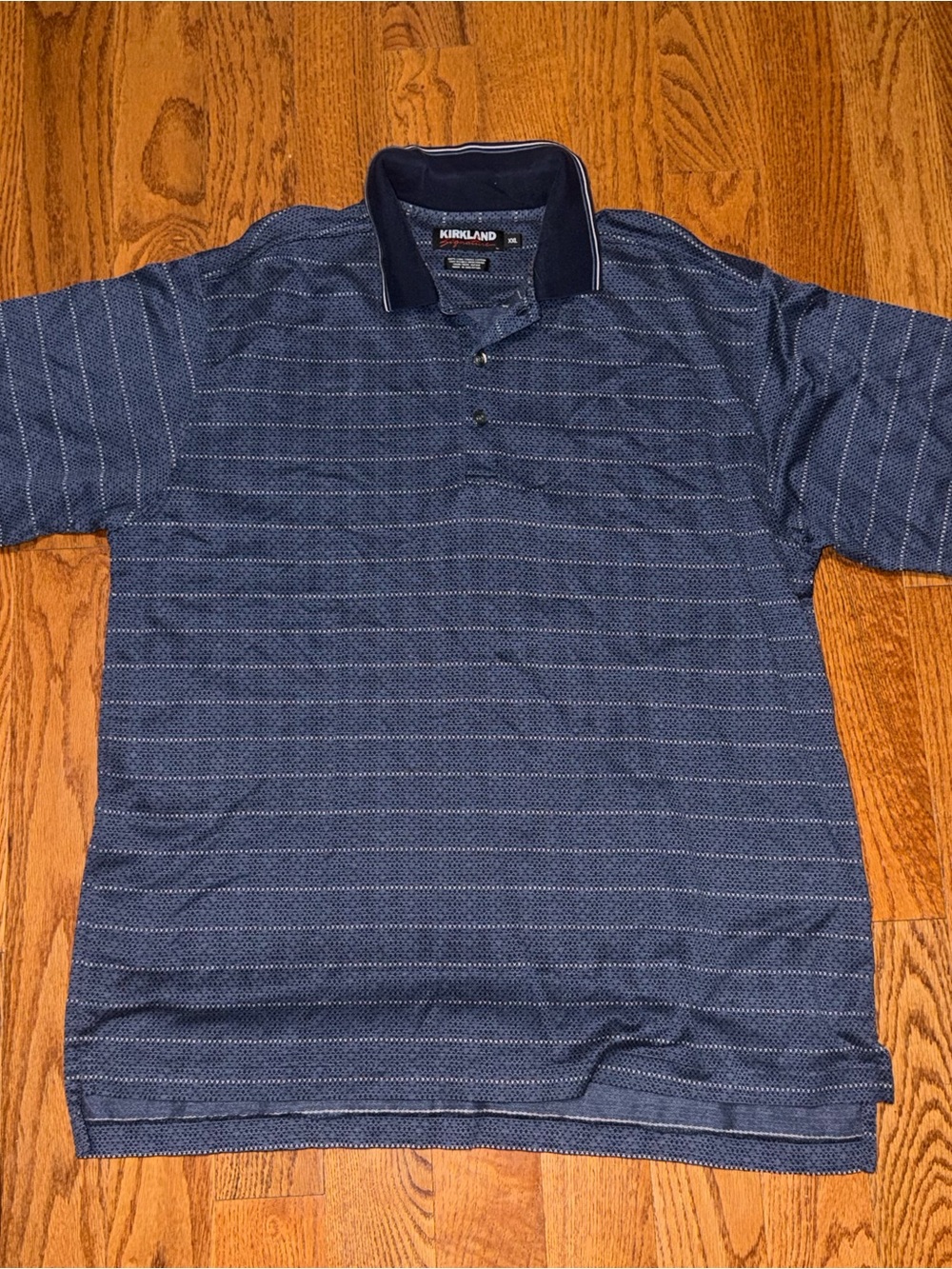 Kirkland Signature Navy Blue Striped Men’s Polo